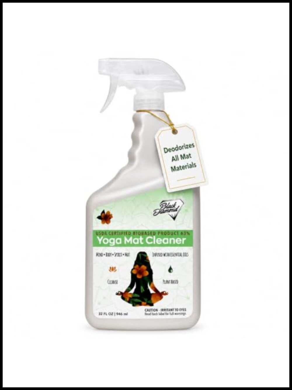 Yoga Mat Cleaner Spray Exercise Fitness Mats 32 oz USDA Biobased Citrus